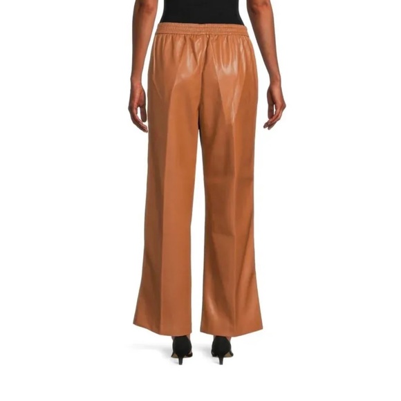 Elie Tahari Vegan Leather Wide Leg Pants - Picture 2 of 5